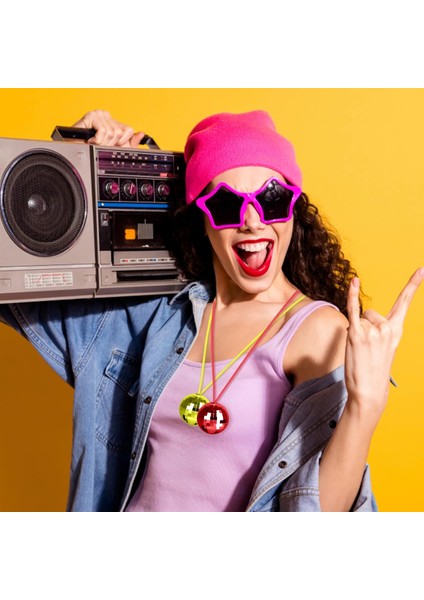 70&amp;apos;ler 80&amp;apos;ler ve 90&amp;apos;lar Temalı Disko Topu Kolye Seti 6 Adet (4915)