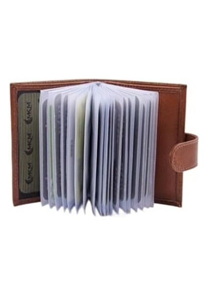 Hakiki Deri Dikey Cüzdan Şeffaf Kartlık Bölmeli Küçük Boy Erkekler İçin