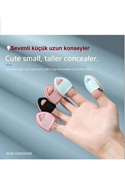 3 Adet Mini Kozmetik Puf Parmak Yüz Makyaj Sünger Kuru Islak Bez Süngeri Göz Altı Kapatıcı Concealer fırsatları
