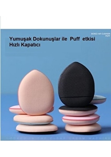 3 Adet Mini Kozmetik Puf Parmak Yüz Makyaj Sünger Kuru Islak Bez Süngeri Göz Altı Kapatıcı Concealer
