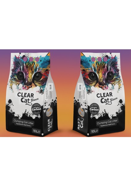Clearcat Blanco Aktif Karbon Bentonit Kedi Kumu 10 LT*2ADET
