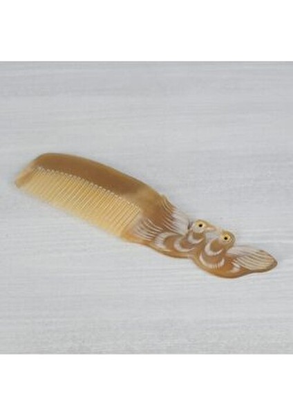 Kemik Tarak Kuş Desenli (Saplı)