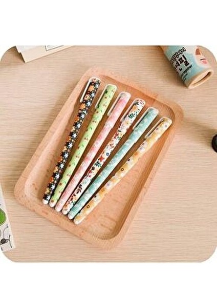 Çiçekli Renkli Kalem Seti 6lı Jel