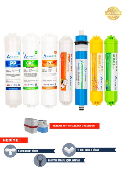 Su Arıtma Filtresi – Kapalı Kasa İki Tarafı Çubuklu 7’li Filtre Seti