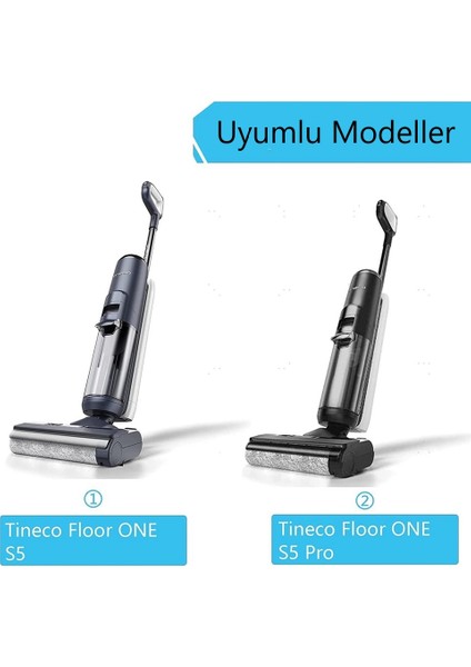 Tineco Floor One S5 / S5 Pro / S5 Combo Uyumlu Hepa Filtre + Rulo Fırça Seti (3 Parça) modelleri