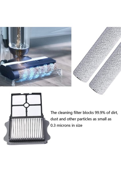 Tineco Floor One S5 / S5 Pro / S5 Combo Uyumlu Hepa Filtre + Rulo Fırça Seti (3 Parça) indirimleri