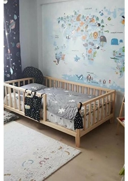 Unisex Montessori Bebek ve Çocuk Karyolası Doğal Ahşap Yatak fiyatları