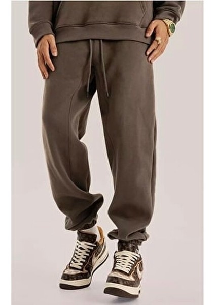 Büyük Beden %100 Pamuk Tam Kışlık Relaxed Sokak Stili Hip Hop Erkek Eşofman Altı