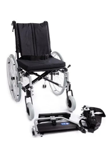 Tekerlekli Sandalye | Hafif Alüminyum Gövde, Quick Release Tekerlekli, Ayarlanabilir Oturma ve Sırt Gergili Dm-Strong 45 cm