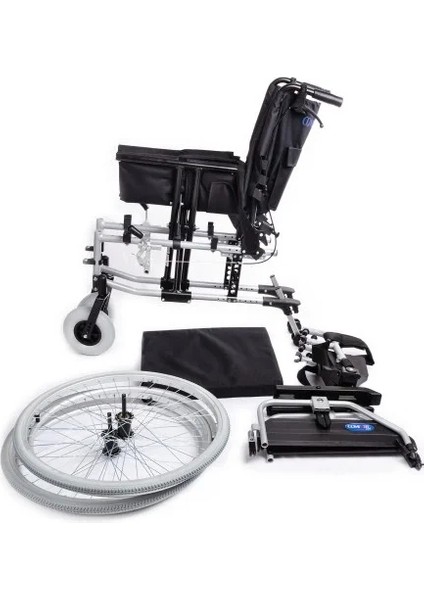 Tekerlekli Sandalye | Hafif Alüminyum Gövde, Quick Release Tekerlekli, Ayarlanabilir Oturma ve Sırt Gergili Dm-Strong 45 cm