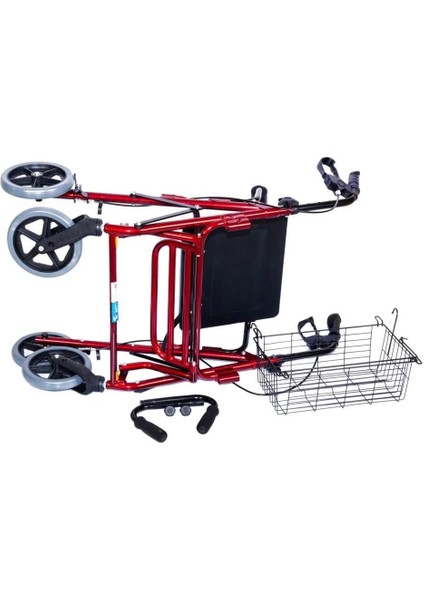 Rolatör Yürüteç | Ayak Pedallı, Transfer Sandalyeli Kullanım, Alüminyum Şase DM-9146 fırsatları