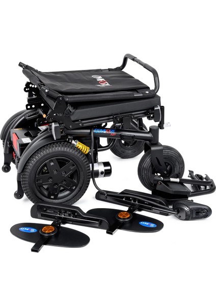 Akülü Tekerlekli Sandalye | Geniş Oturma Alanı 56 Cm, 2X450W Motor, Amortisörlü Lüks Sürüş DM-450 Luxury Xxl