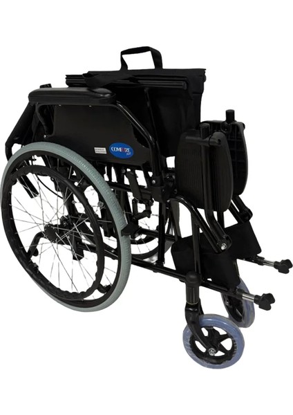 Çelik Transfer Tekerlekli Sandalye | Katlanabilir, Emniyet Kemerli ve Refakatçi Frenli DM-863-20