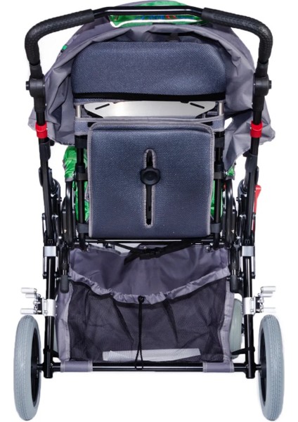 Engelli Puseti Yeşil | Alüminyum Şase, Iki Yönlü Ayarlanabilir Koltuk, 40 cm Oturum Genişliği, DM-8001 Buggy fırsatları