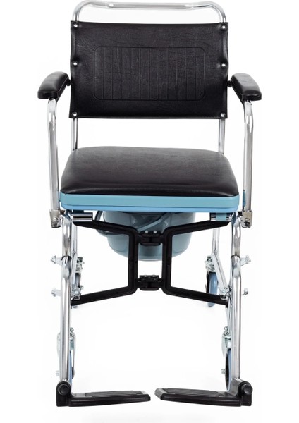 Tuvaletli Tekerlekli Sandalye | Nikelaj Kaplama Çelik Şase, Ayarlanabilir Ayaklık KY689 modelleri