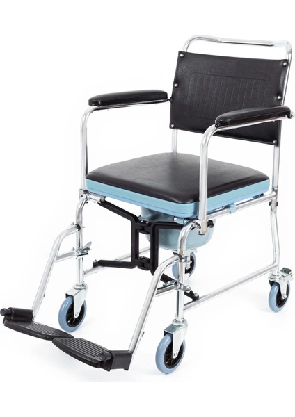 Tuvaletli Tekerlekli Sandalye | Nikelaj Kaplama Çelik Şase, Ayarlanabilir Ayaklık KY689 fırsatları
