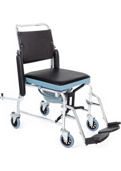 Tuvaletli Tekerlekli Sandalye | Nikelaj Kaplama Çelik Şase, Ayarlanabilir Ayaklık KY689 indirimleri