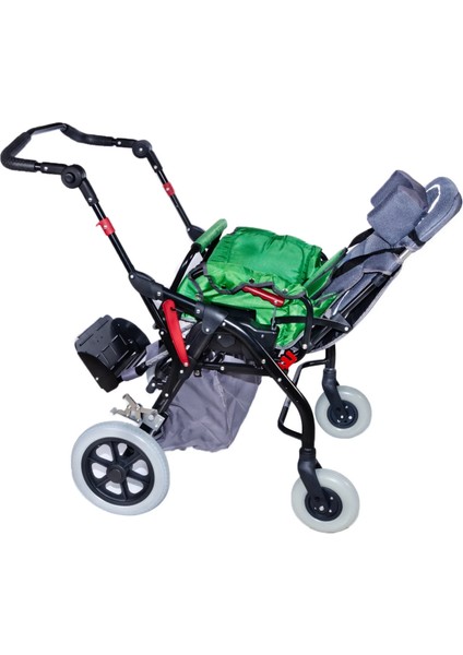 Engelli Puseti Yeşil | Alüminyum Şase, Iki Yönlü Ayarlanabilir Koltuk, 40 cm Oturum Genişliği, DM-8001 Buggy