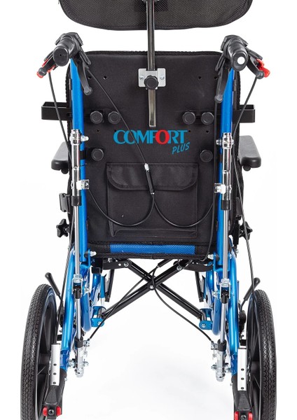 Pediatrik Tekerlekli Sandalye | Yatarlı ve Tilt Özellikli, Göğüs ve Bacak Destekli, File Kumaş Döşemeli DY01958LBCJ-38 Cp