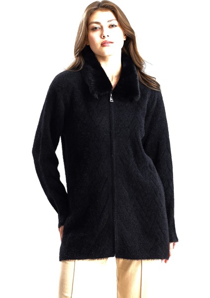 Kadın Fermuarlı Kürk Yaka Ceket modelleri