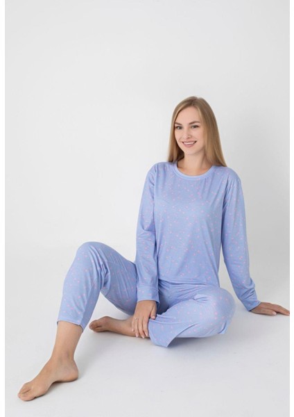 Uzunkollu Kadın Pamuklu Pijamatakımı