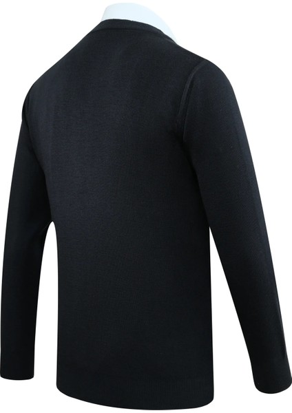 Erkek Düğmeli Hırka Cepli Desenli Çelik Örgü Klasik Kalıp - 5212M fırsatları