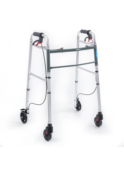 Wolker Yürüteç | 4 Tekerlekli Frenli, Katlanabilir Alüminyum Gövde, Yükseklik Ayarlı, KF8220L-5