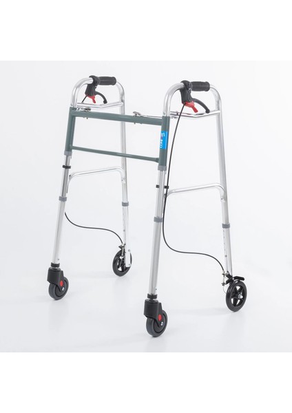 Wolker Yürüteç | 4 Tekerlekli Frenli, Katlanabilir Alüminyum Gövde, Yükseklik Ayarlı, KF8220L-5