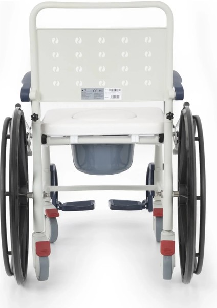 Banyo ve Tuvalet Sandalyesi Lacivert | 6 Tekerlekli Soft Oturum, Bas-Çıkar Sistemli Çıkarılabilir Tekerlekli, Paslanmaz Plastik Gövde DM-8088D fırsatları