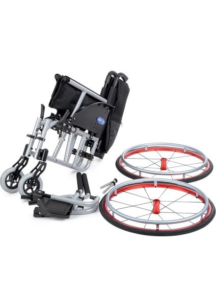 Aktif Tekerlekli Sandalye | Hafif Alüminyum Şase, Quick Release Tekerlek, 45 cm Oturuma Genişliği, 15 Kg, DM-315