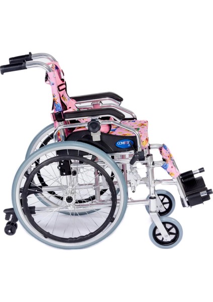 Pediatrik Tekerlekli Sandalye Pembe | Alüminyum Şase, Göğüs Destekli Emniyet Kemeri, Quick Release Teker KY980LQ-30 fiyatları