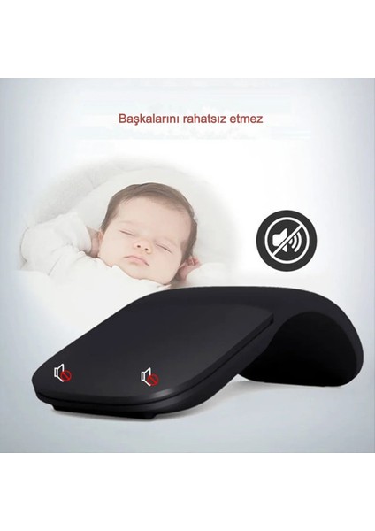 Katlanabilir Ark Dokunmatik Kablosuz Mouse Ultra ince, Sessiz, 2.4g USB Alıcılı, Pc/laptop Uyumlu fırsatları