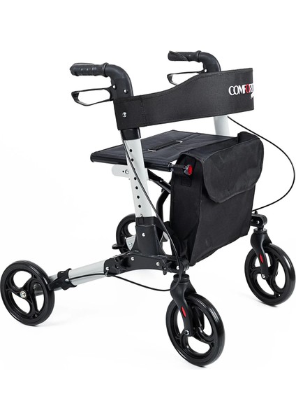 Rolatör Yürüteç Gri | Alüminyum Gövde, Katlanabilir, Oturmalı, Frenli ve Dolgu Tekerlekli DM-9102 fiyatları