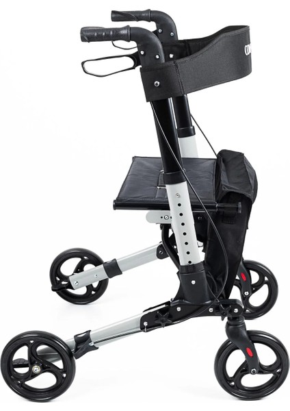 Rolatör Yürüteç Gri | Alüminyum Gövde, Katlanabilir, Oturmalı, Frenli ve Dolgu Tekerlekli DM-9102 modelleri