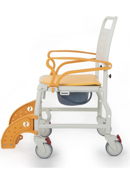 Banyo ve Tuvalet Sandalyesi Turuncu| Plastik Gövde, Lazımlıklı, Frenli Tekerlekli DM-8088A indirimleri