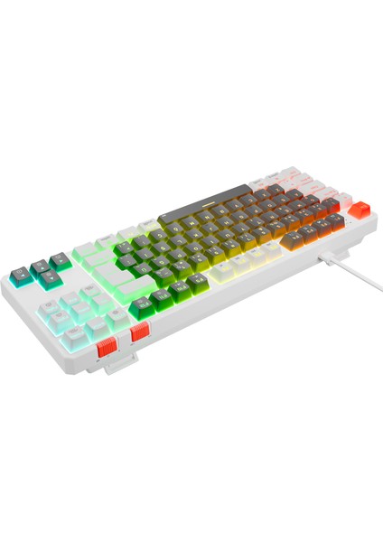 Yoru Tkl Gri/beyaz Type-C Bağlantılı Outemu Red Swich Q Mekanik Gaming Oyuncu Klavye Rgb