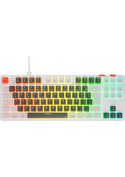 Yoru Tkl Gri/beyaz Type-C Bağlantılı Outemu Red Swich Q Mekanik Gaming Oyuncu Klavye Rgb fiyatları