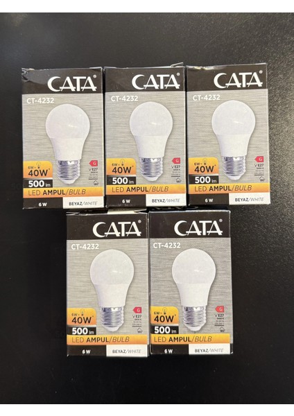 CT-4232 LED Ampul 6W Beyaz Işık E27 Duy - 5’li Paket modelleri