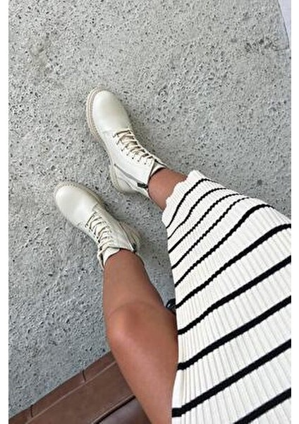 Happy Kadın Hakiki Deri Postal Bot Bej modelleri