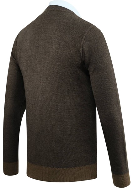 Erkek Düğmeli Hırka Cepli Desenli Çelik Örgü Klasik Kalıp - 5208M fırsatları