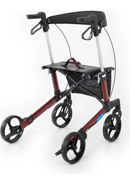 Rolatör Yürüteç Bordo | Alüminyum Şase, Katlanabilir Frenli 8'' Tekerlekli, Oturaklı ve Sepetli Lux Model, Spirit-X3 fiyatları