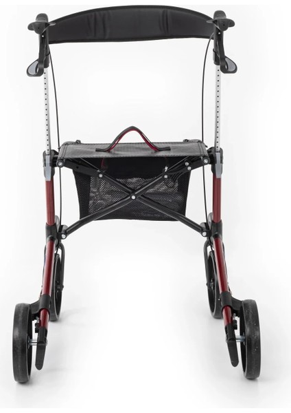 Rolatör Yürüteç Bordo | Alüminyum Şase, Katlanabilir Frenli 8'' Tekerlekli, Oturaklı ve Sepetli Lux Model, Spirit-X3 fırsatları