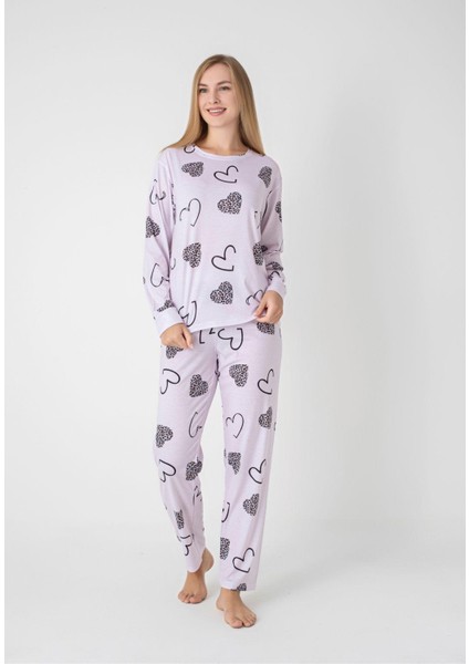 Uzunkollu Kadın Pamuklu Pijamatakımı