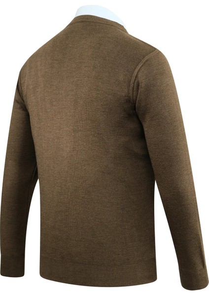 Erkek Düğmeli Hırka Cepli Desenli Çelik Örgü Klasik Kalıp - 5205M fırsatları