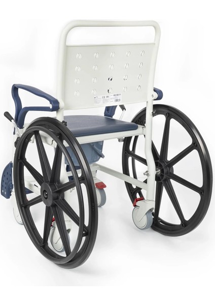 Banyo ve Tuvalet Sandalyesi Lacivert | Soft Minderli, 4 Frenli Tekerlek, Paslanmaz Plastik Gövde DM-8088C modelleri