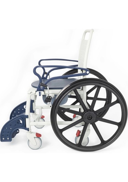 Banyo ve Tuvalet Sandalyesi Lacivert | Soft Minderli, 4 Frenli Tekerlek, Paslanmaz Plastik Gövde DM-8088C indirimleri