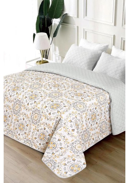 Flora Geometrik Çift Kişilik 200X220 cm Tek Pike