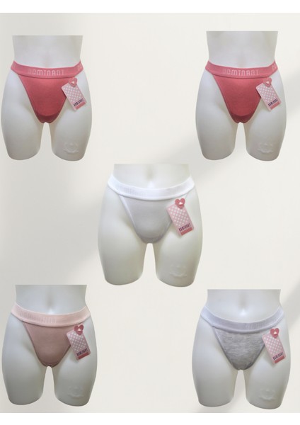 5'li Kadın Rahat Pamuk Kumaş Geniş Lastikli Bel Şık String