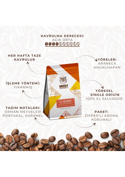 El Salvador Finca Divina Providencia Kahve - Çekirdek