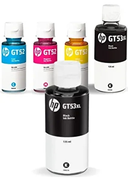 GT53XL-GT52 Uyumlu Ink Tank Dörtlü Kartuş Dolum Mürekkep Seti+1 Siyah